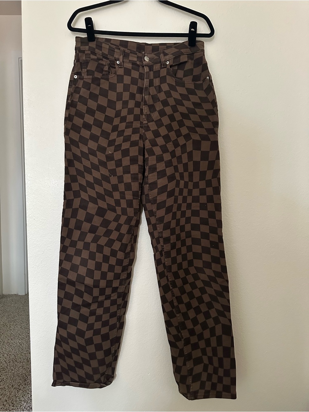 Checkerboard Brown Jeans